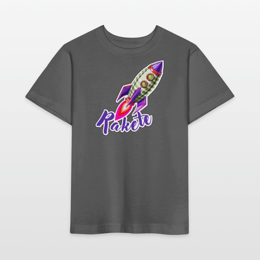 MNJS KIDS Bio T-Shirt mit RAKETE PRINT - Anthrazit