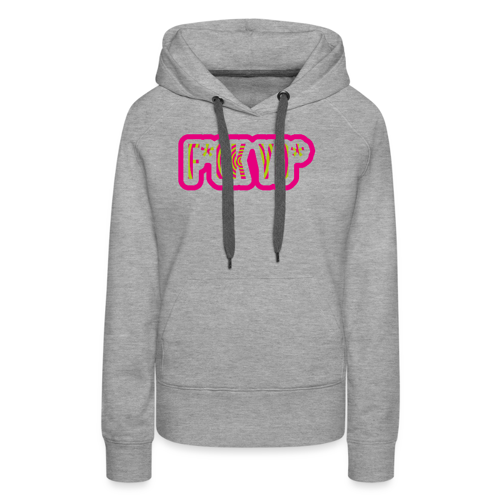 Frauen Premium Hoodie mit F*CK YO* PRINT - Grau meliert
