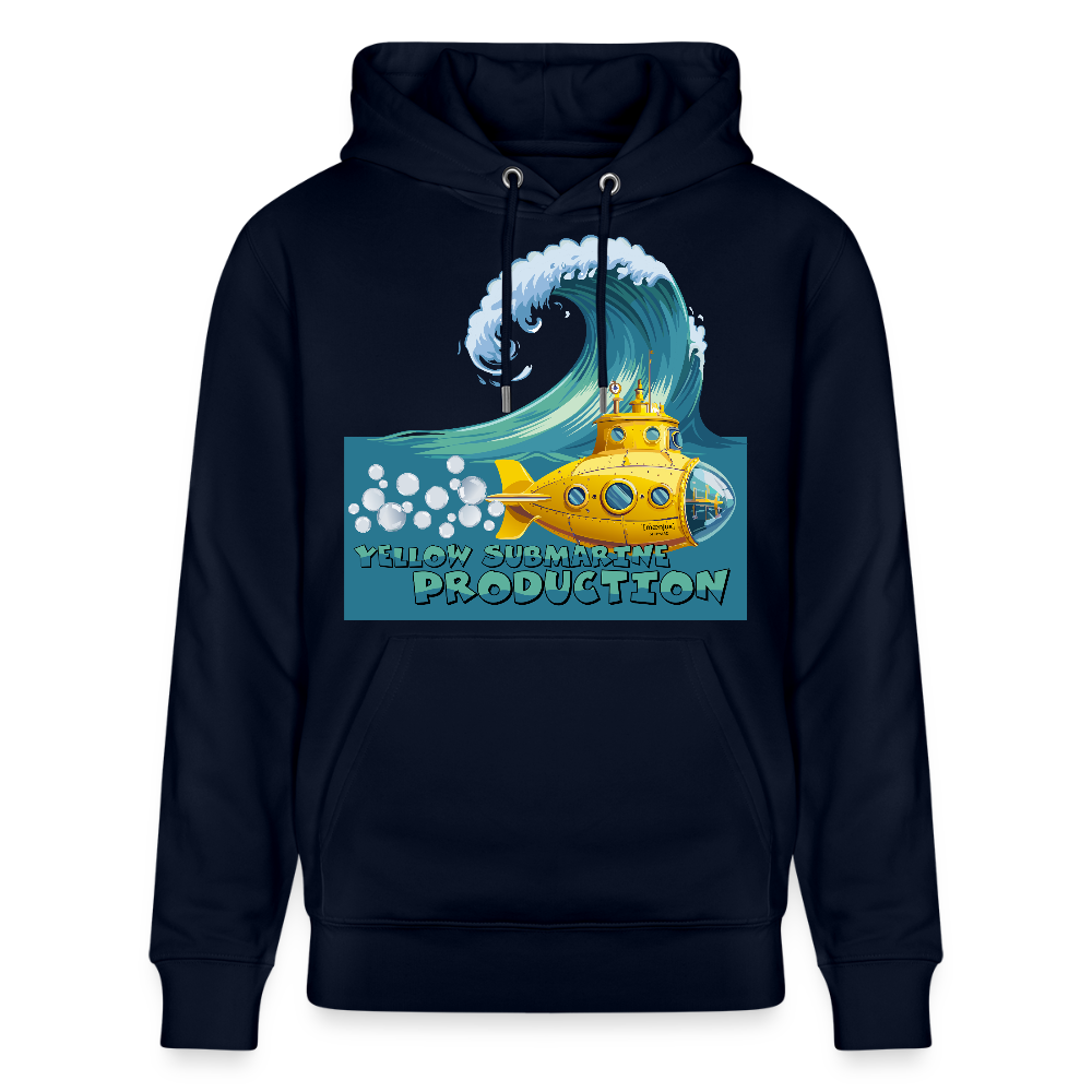 Unisex Bio-Hoodie mit YELLOW SUBMARINE PRODUCTION PRINT - Navy