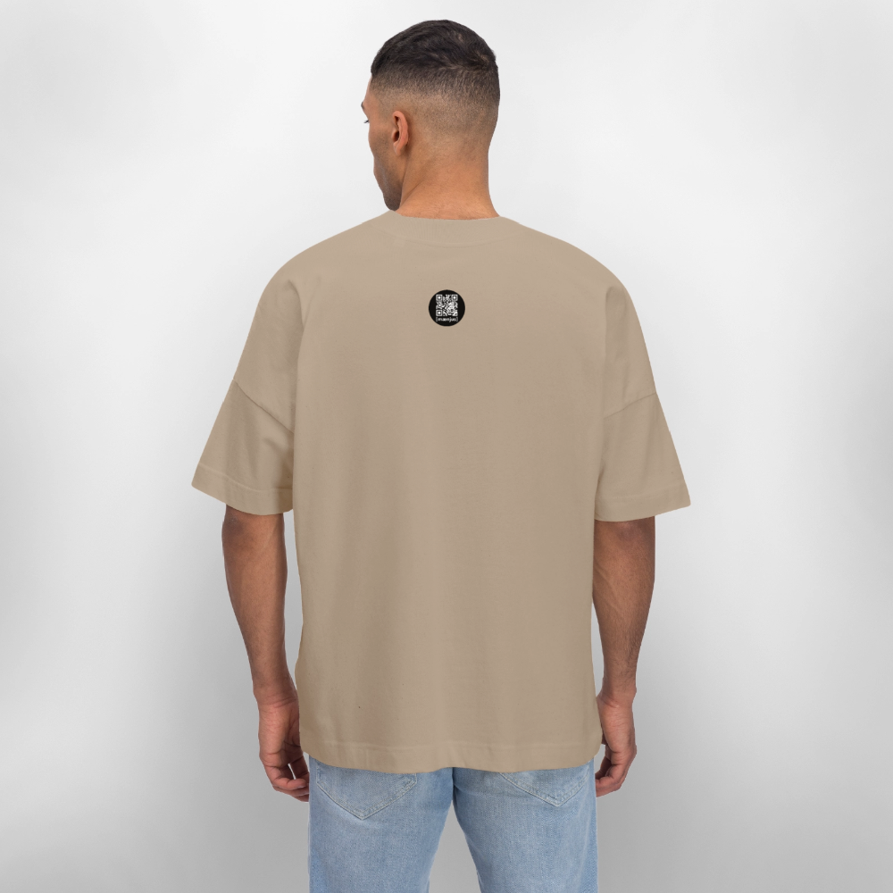 Oversized Unisex Bio T-Shirt mit MANDALA VIBES PRINT - Steingrau