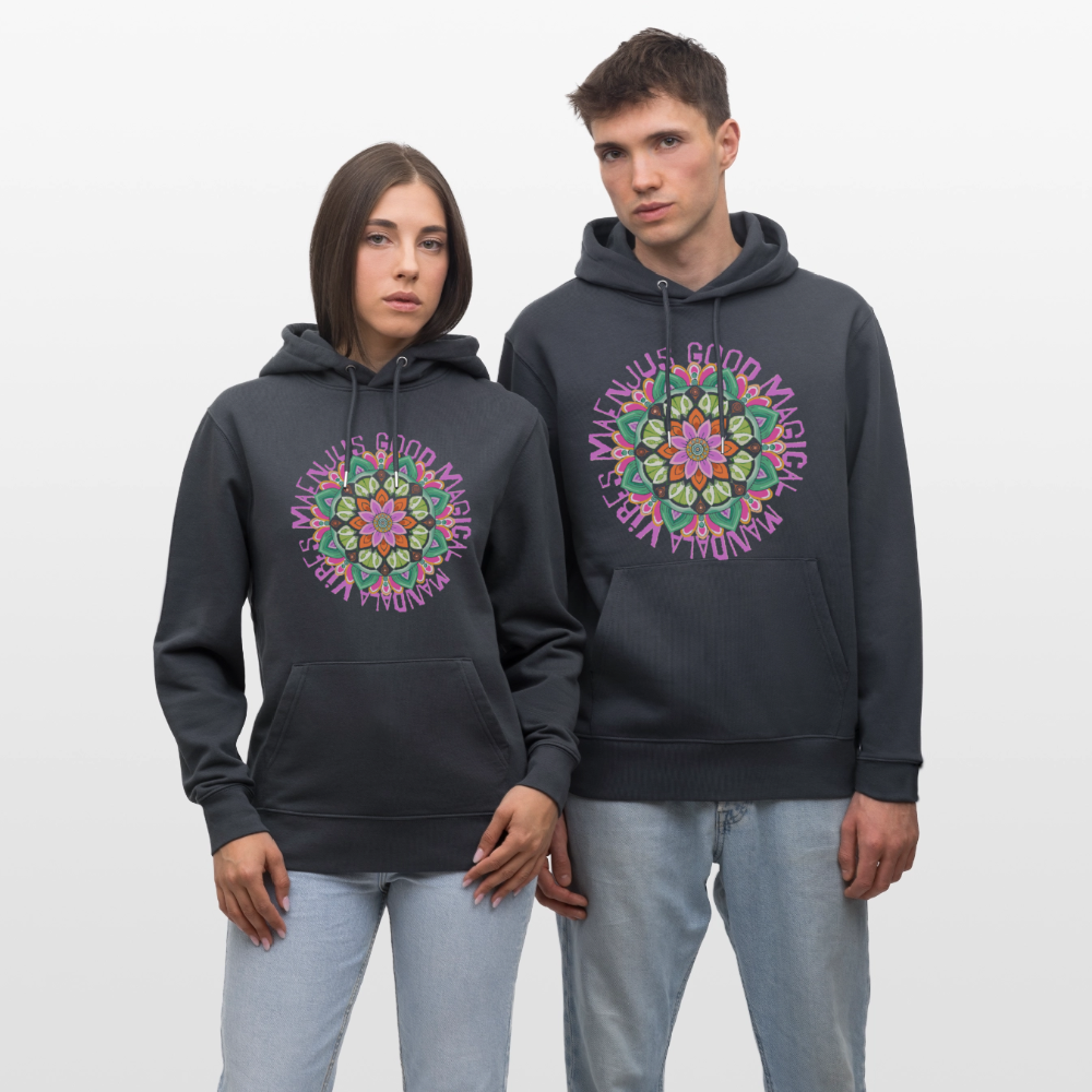 Unisex Bio-Hoodie mit MANDALA VIBES PRINT - Indigoblau