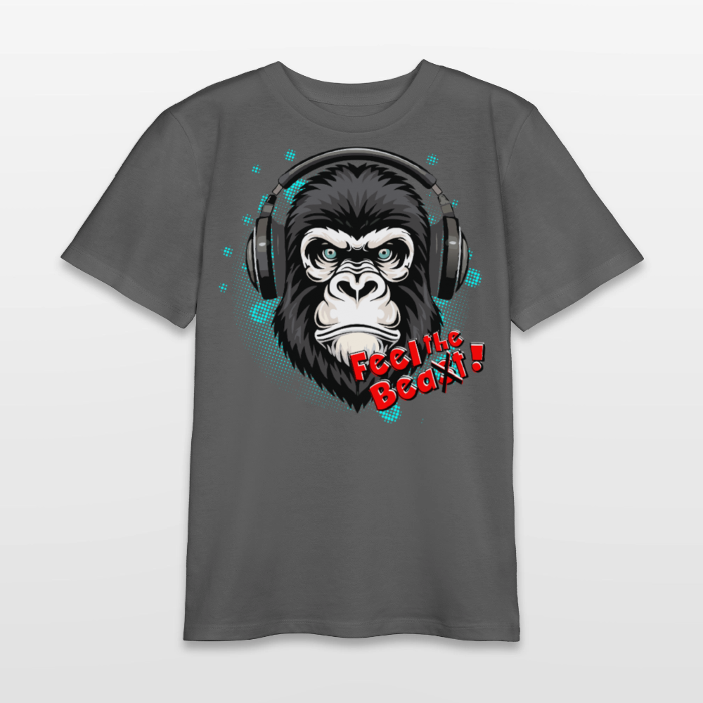 MNJS TEENS Bio T-Shirt mit FEEL THE BEA(S)T PRINT - Anthrazit