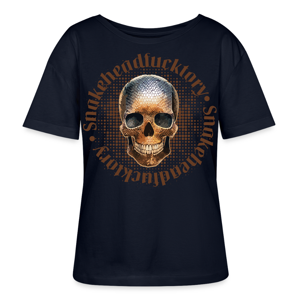 Frauen T-Shirt mit SNAKEHEAD SKULL PRINT - Navy