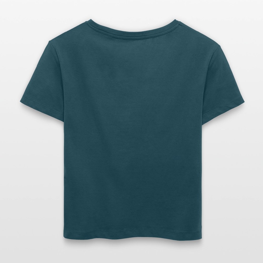 Frauen T-Shirt mit WELCOME TO THE JUNGLE PRINT Vorderseite - Dunkles Petrol