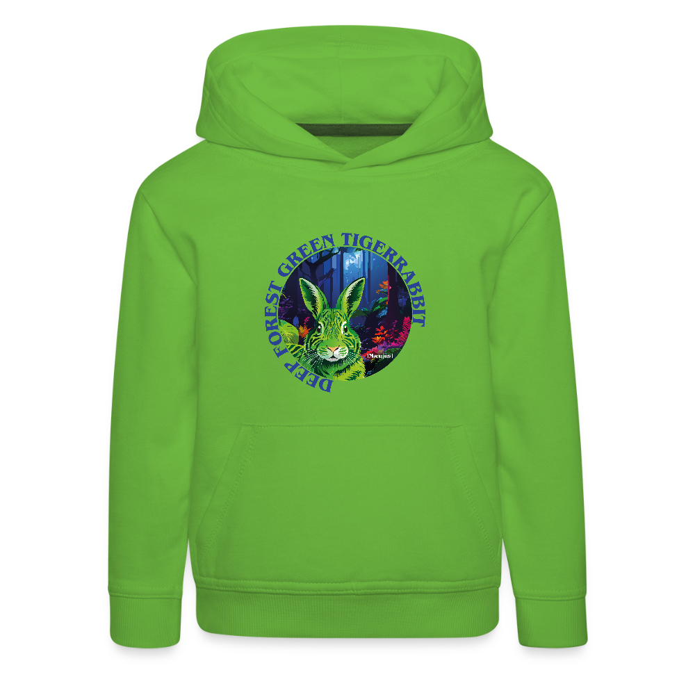 MNJS KIDS Premium Hoodie mit DEEP FOREST GREEN TIGERRABBIT PRINT - Hellgrün