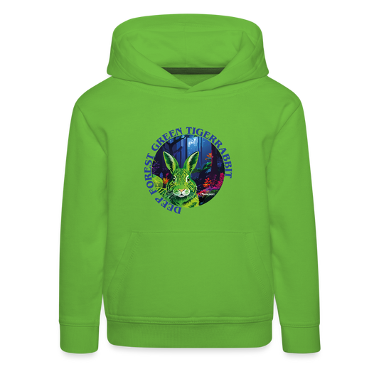 MNJS KIDS Premium Hoodie mit DEEP FOREST GREEN TIGERRABBIT PRINT - Hellgrün