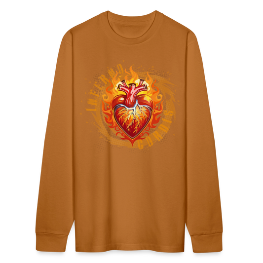 Unisex Bio-Langarmshirt mit FEUERHERZ PRINT - Herbstorange