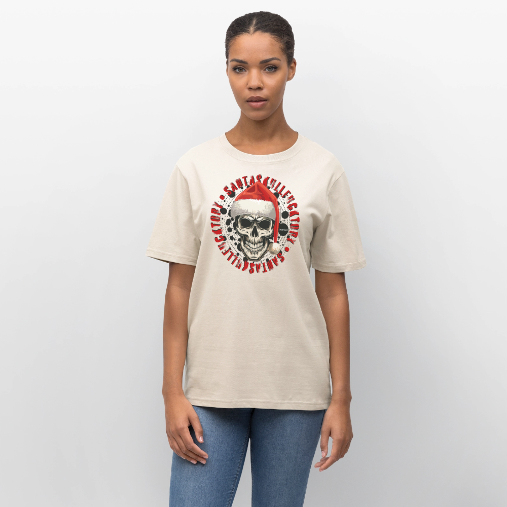 Unisex Bio-T-Shirt mit SANTASKULL FUCKTORY PRINT - Naturweiß 