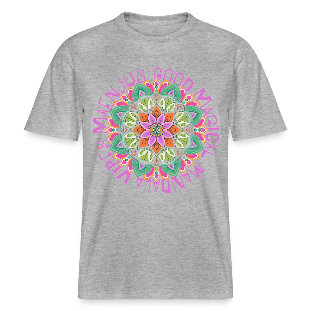 Unisex Bio-T-Shirt mit MANDALA VIBES PRINT - Grau meliert