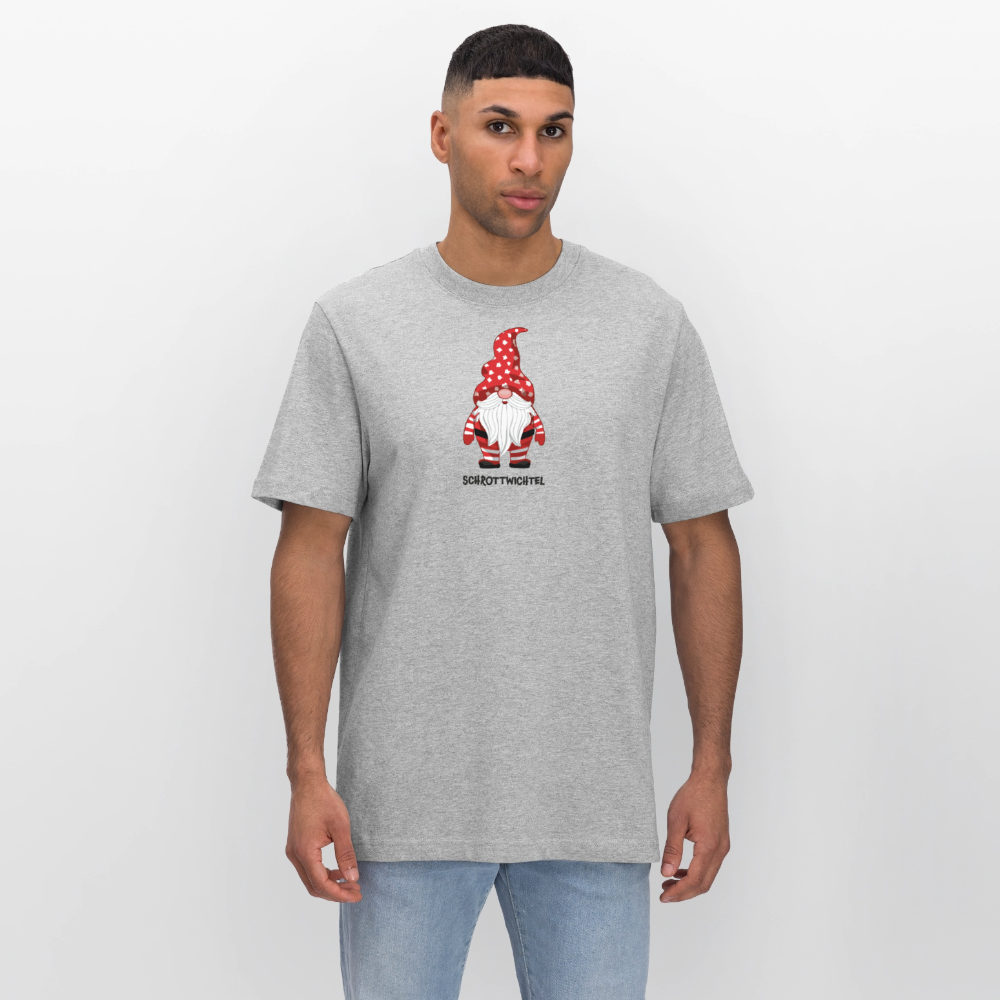 Unisex Bio-T-Shirt mit SCHROTTWICHTEL PRINT - Grau meliert