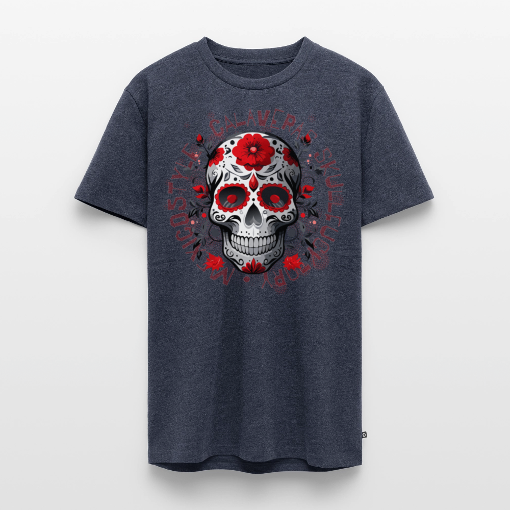 Männer Premium T-Shirt mit CALAVERAS SKULL PRINT - Jeansblau 