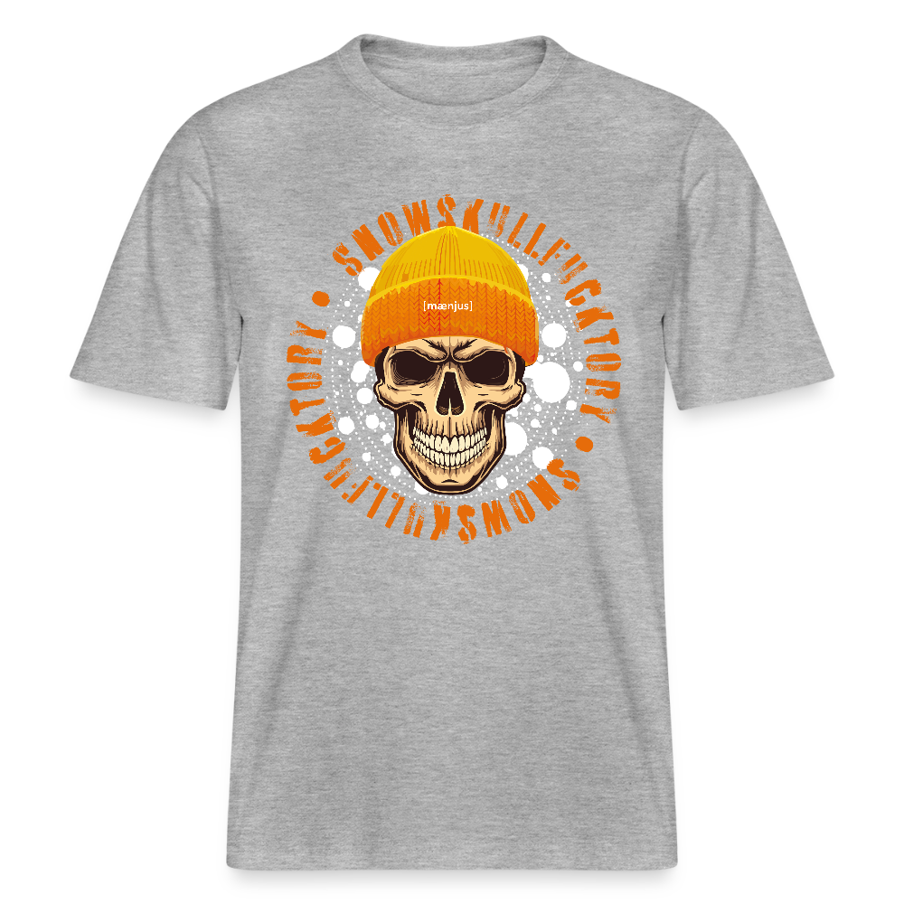 Unisex Bio-T-Shirt mit SNOWSKULL FUCKTORY PRINT - Grau meliert
