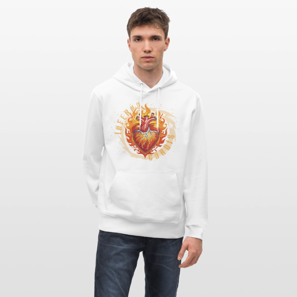 Unisex Bio-Hoodie mit FEUERHERZ PRINT - Weiß