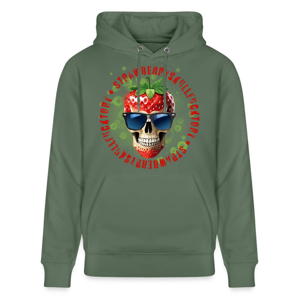 Unisex Hoodie mit STRAWBERRY SKULL PRINT - Tanngrün