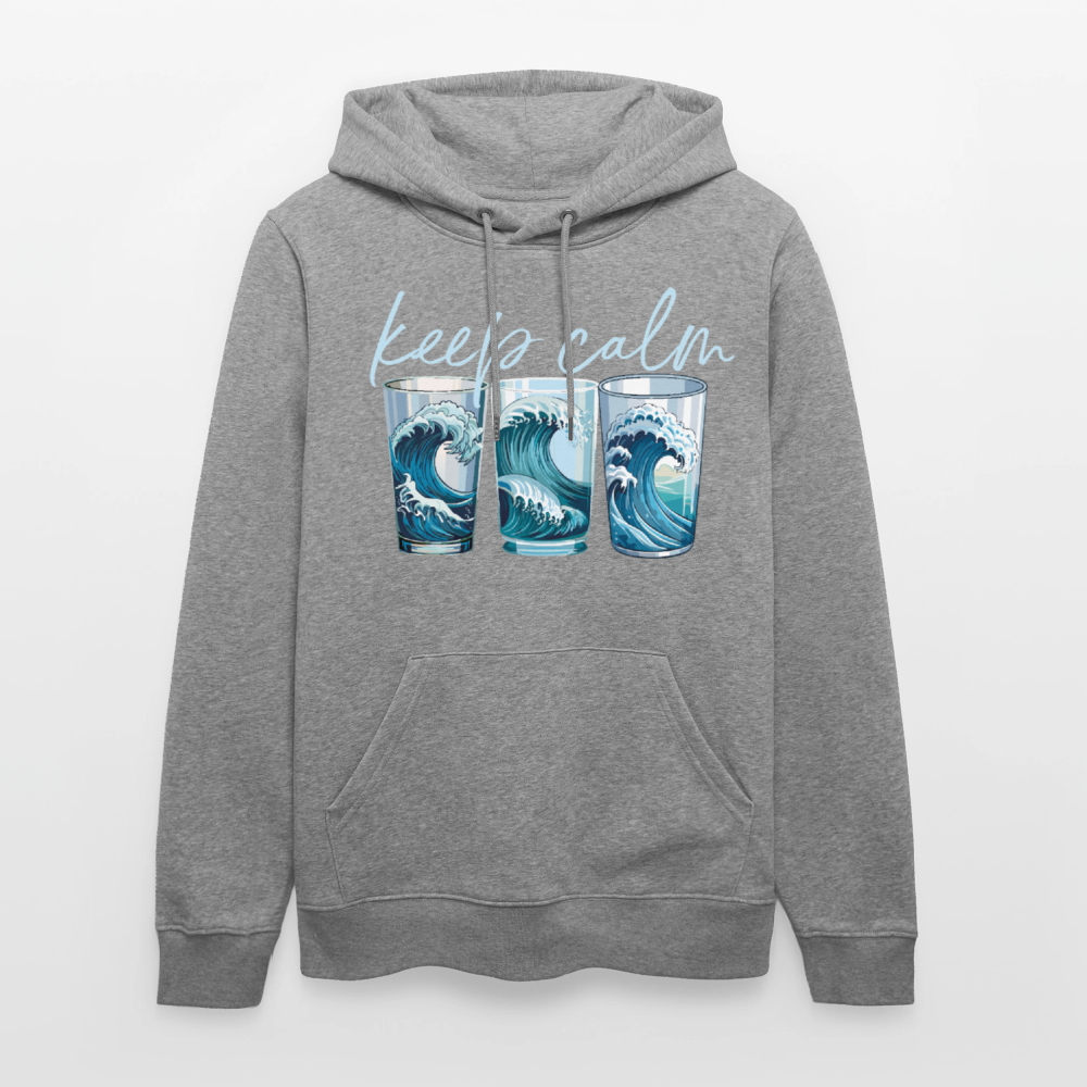 Unisex Bio-Hoodie mit KEEP CALM PRINT - Hellgrau marmoriert