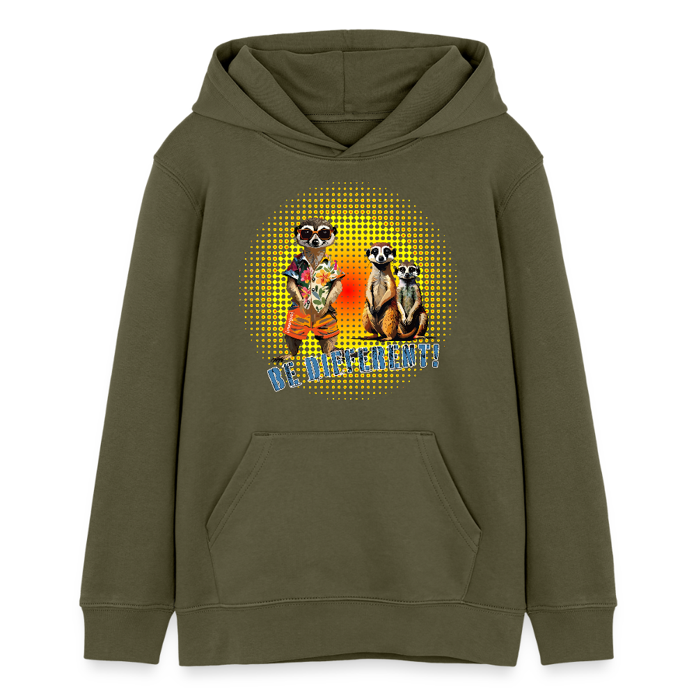 MNJS TEENS Bio-Hoodie mit BE DIFFERENT PRINT - Khaki
