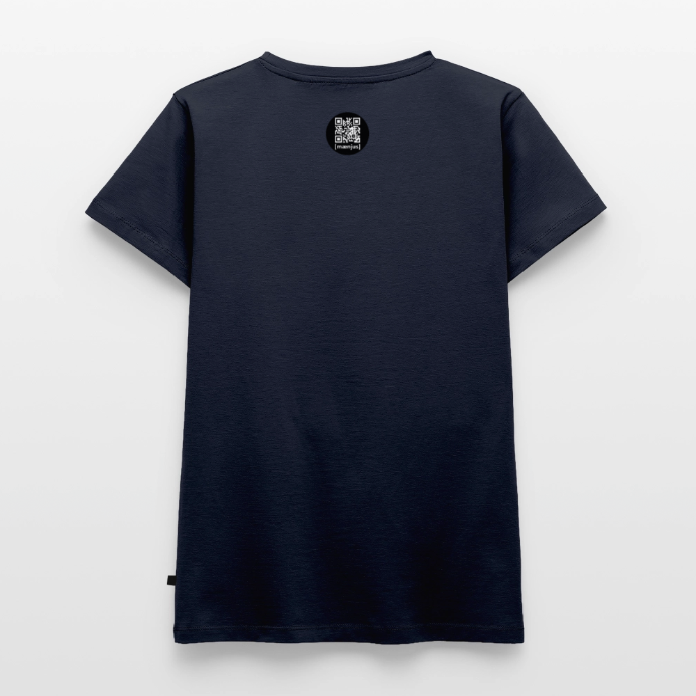 Frauen Bio-T-Shirt mit V-Ausschnitt mit KEEP CALM PRINT - Navy