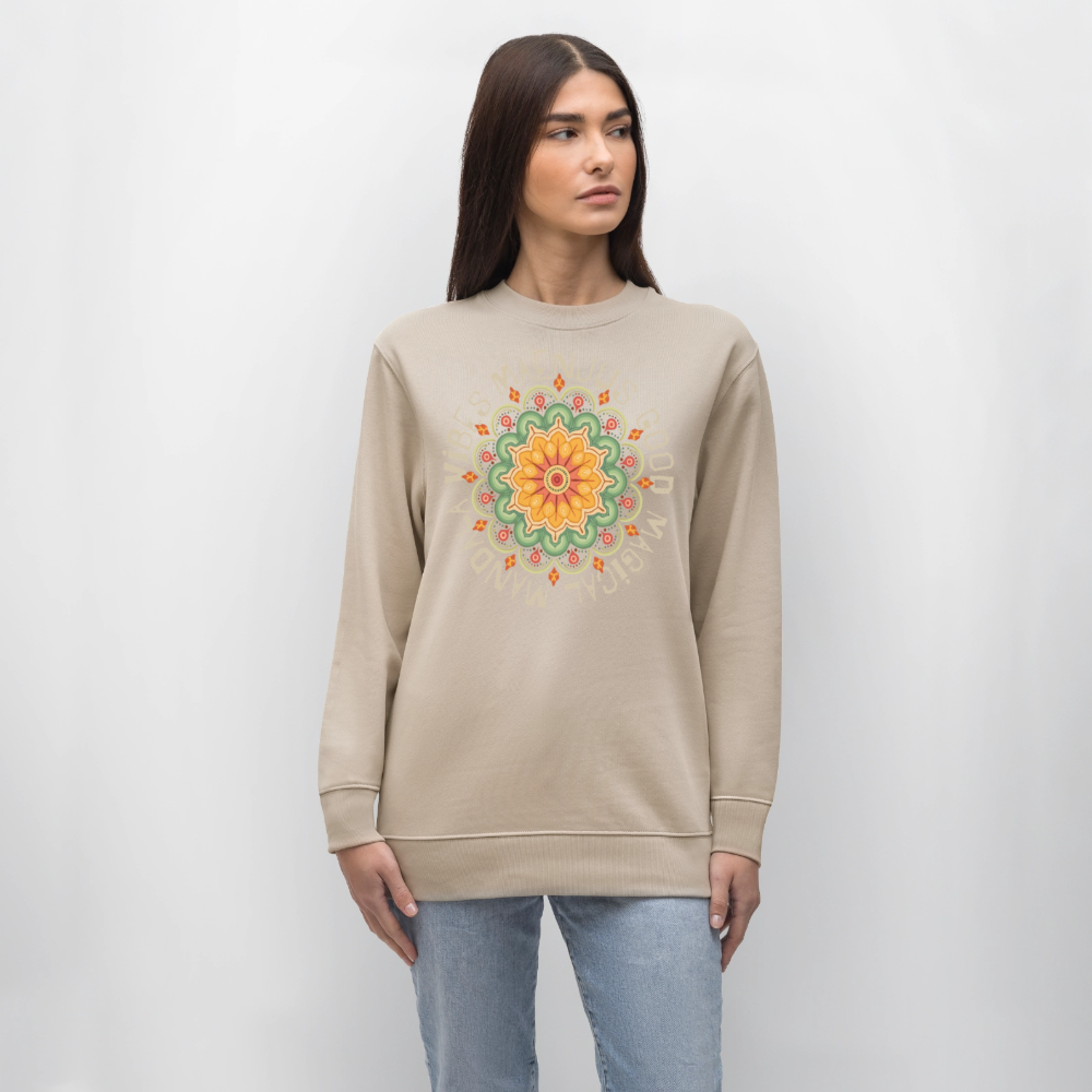 Unisex Bio-Sweatshirt mit MANDALA VIBES PRINT - Beige