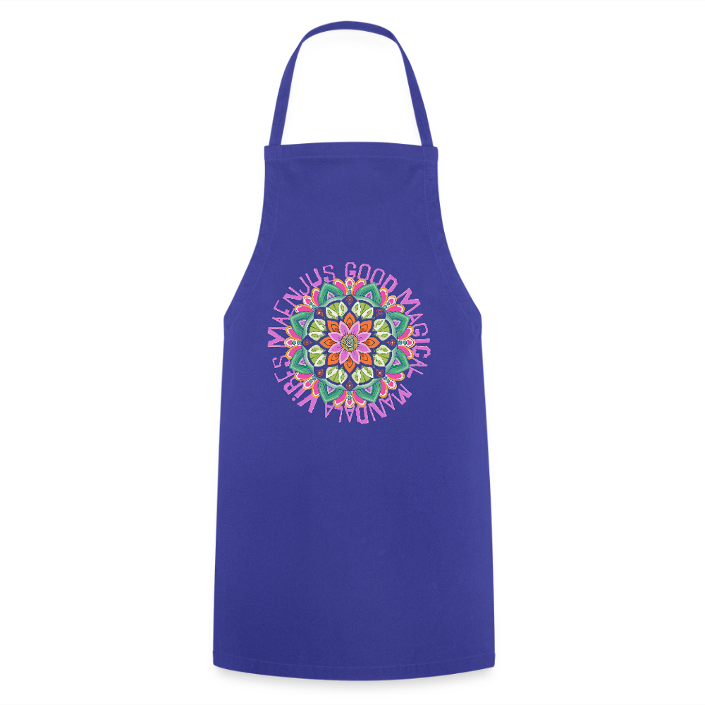 Kochschürze mit Mandala Vibes Motiv V - Royalblau
