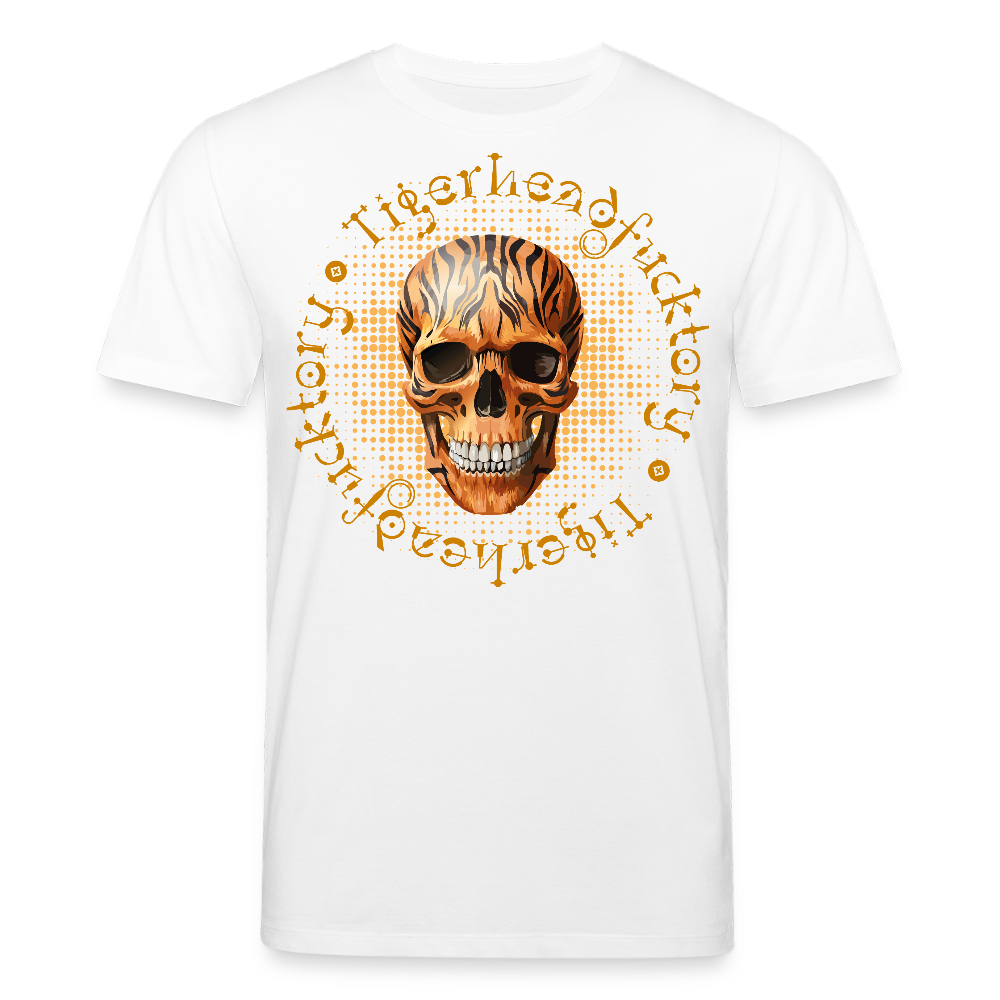 Unisex Bio-T-Shirt mit TIGERHEAD SKULL PRINT Vorderseite - Weiß