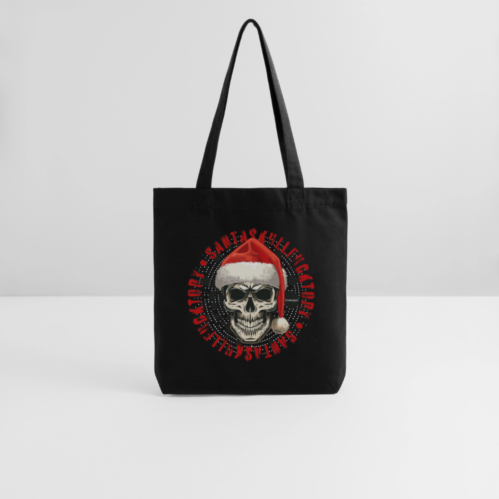 Recycelter Heavyweight Stoffbeutel mit SANTASKULL PRINT - Schwarz