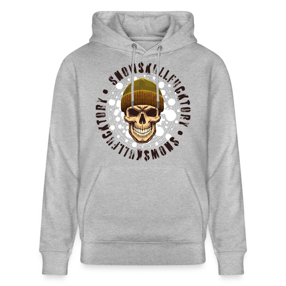 Unisex Hoodie mit SNOWSKULL PRINT - Grau meliert