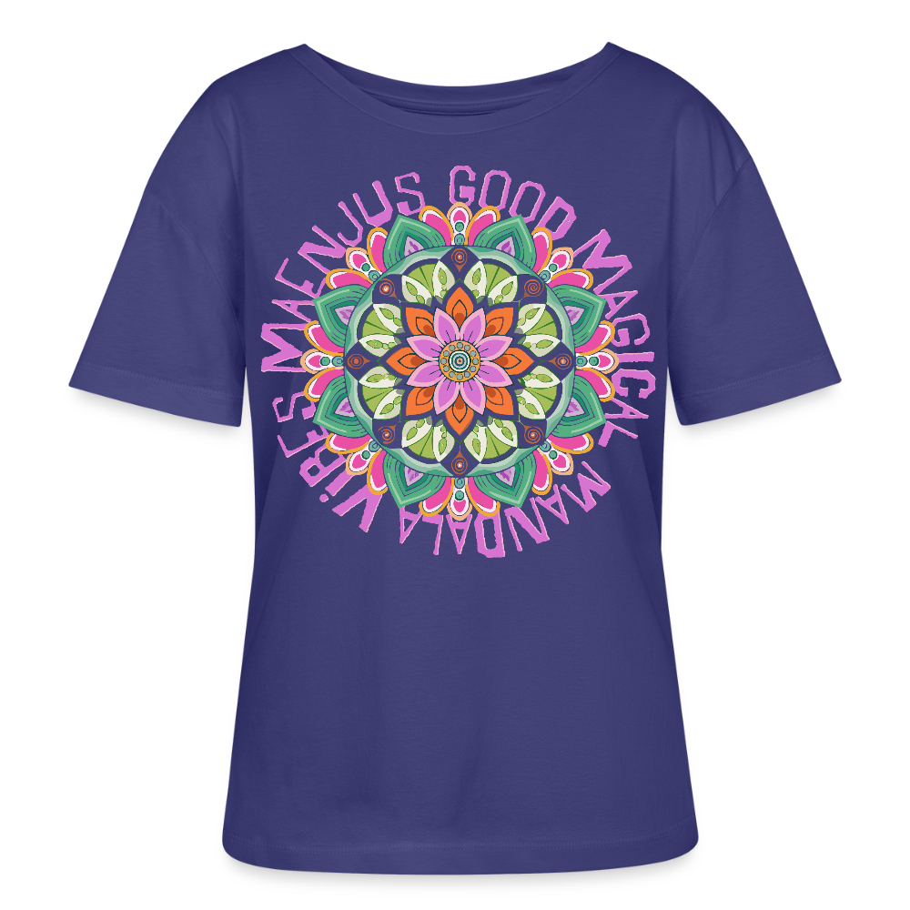 Rundhals Frauen Bio-T-Shirt mit Mandala Vibes PRINT - Dämmerung