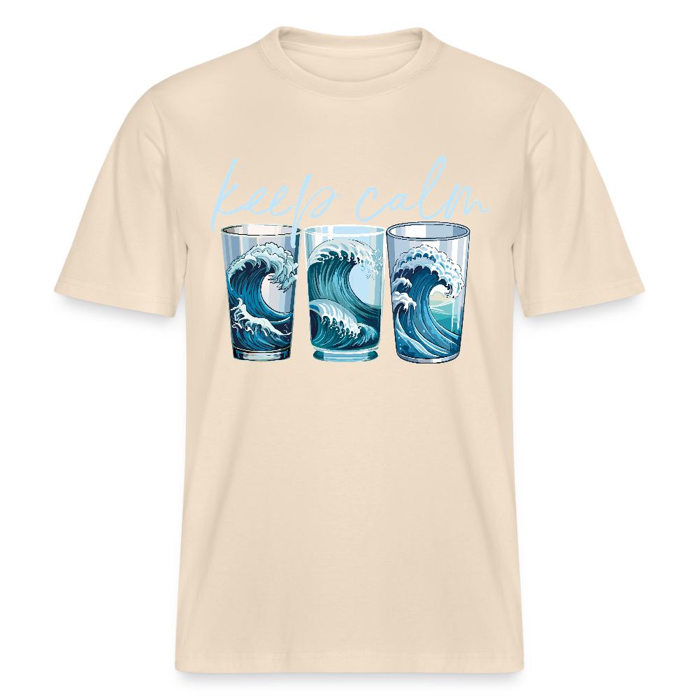 Unisex Bio-T-Shirt mit KEEP CALM PRINT - Weißgrau