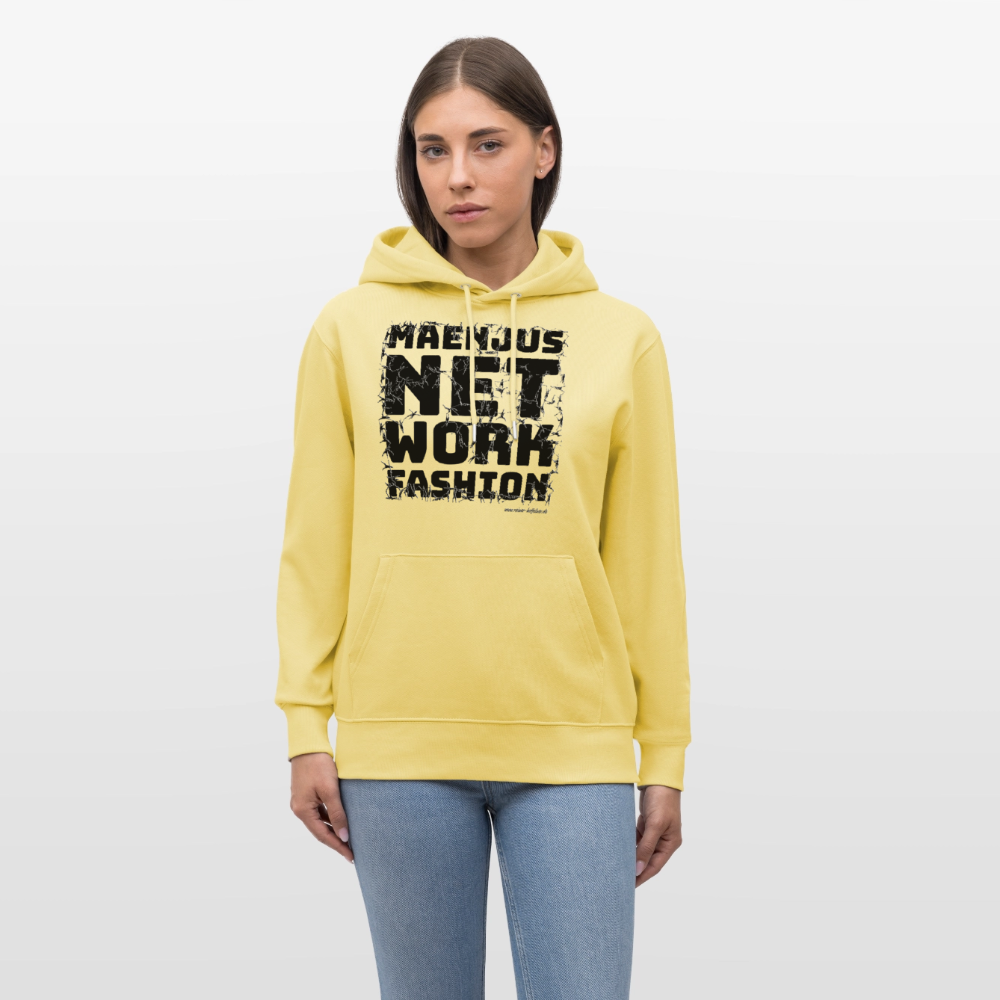 Unisex Bio-Hoodie mit MAENJUS NETWORK FASHION PRINT - Gelb Viva 