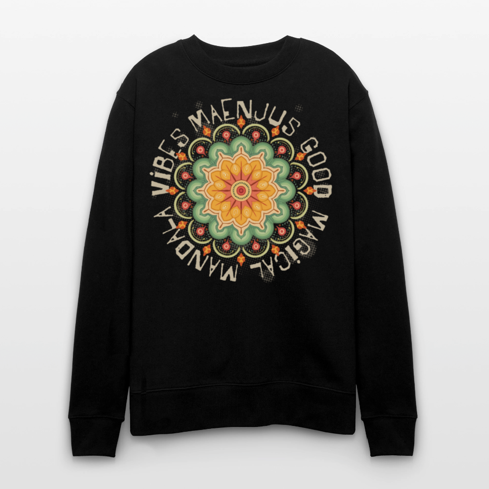 Unisex Bio-Sweatshirt mit MANDALA VIBES PRINT - Schwarz
