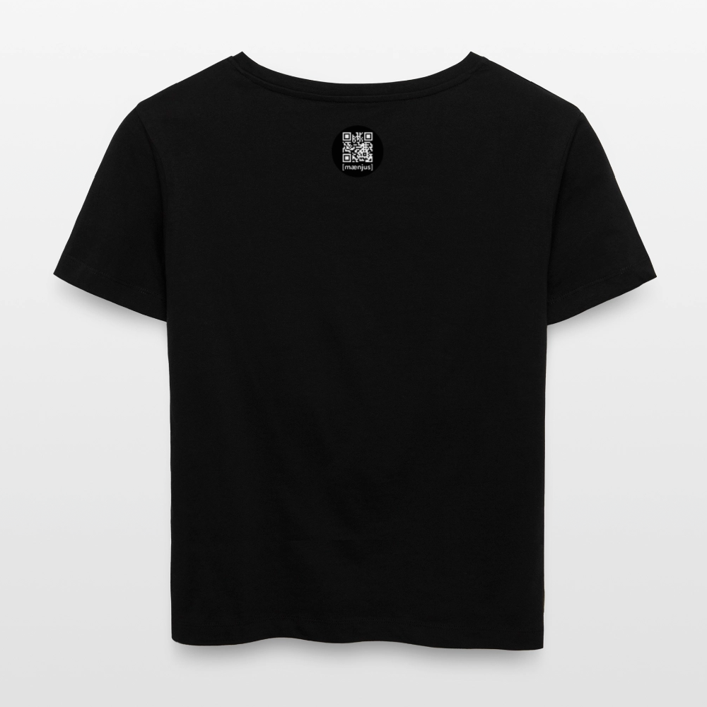 Relaxed Rundhals Frauen Bio-T-Shirt mit KEEP CALM PRINT - Schwarz