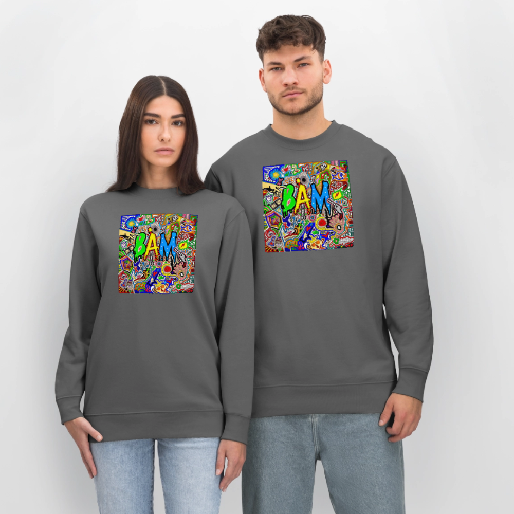 Unisex Bio-Sweatshirt mit BÄM PRINT - Anthrazit