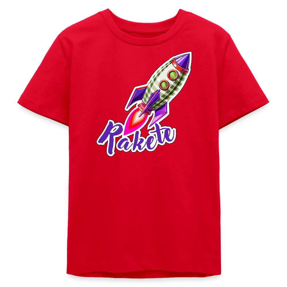 MNJS TEENS Bio T-Shirt mit RAKETE PRINT - Rot