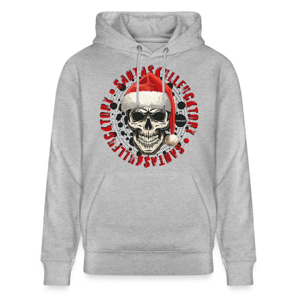 Unisex Bio-Hoodie mit SANTASKULL FUCKTORY PRINT - Grau meliert