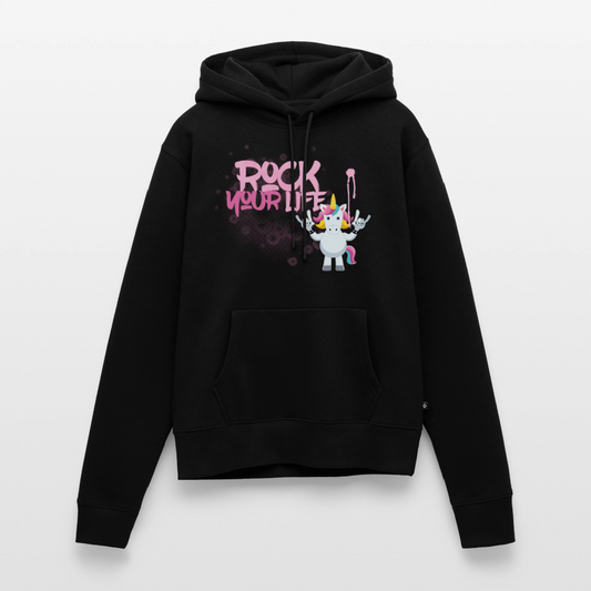 Frauen Premium Hoodie mit ROCK YOUR LIFE PRINT - Schwarz