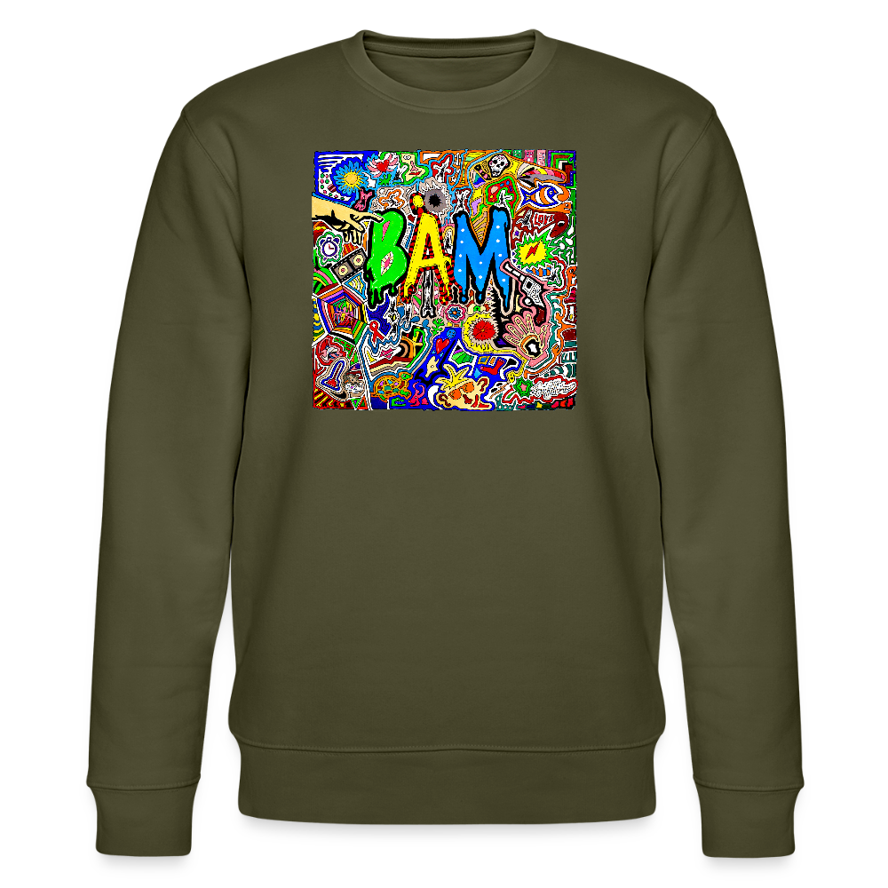Unisex Bio-Sweatshirt mit BÄM PRINT - Khaki