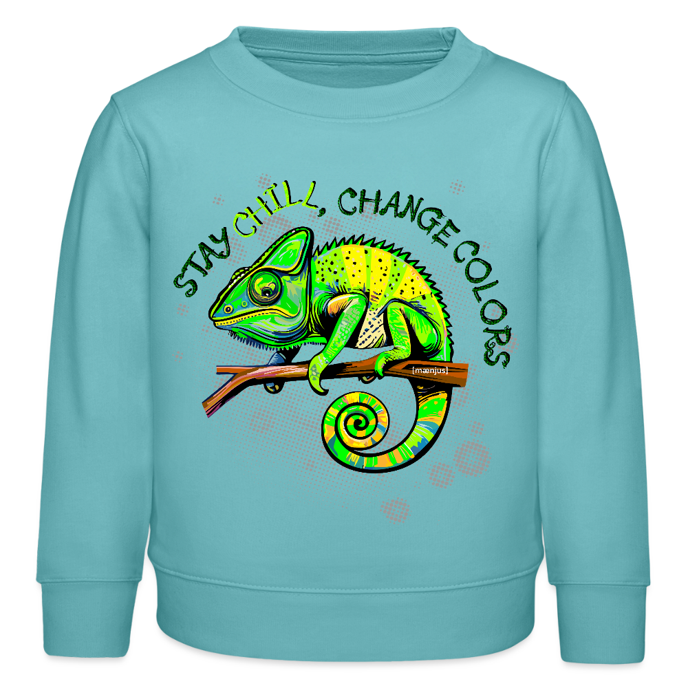 MNJS KIDS Mini Changer Bio Sweatshirt mit CAMAELEON PRINT - Pastelltürkis
