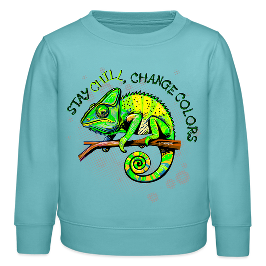 MNJS KIDS Mini Changer Bio Sweatshirt mit CAMAELEON PRINT - Pastelltürkis