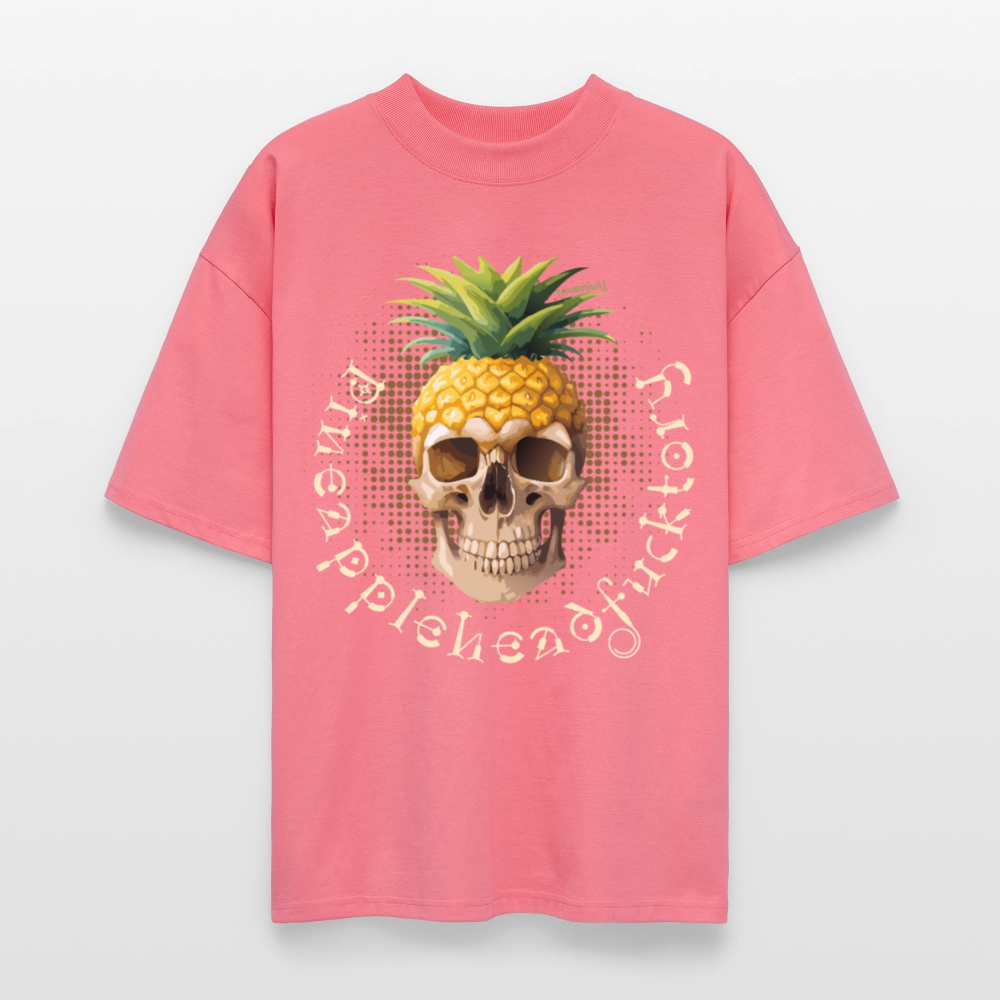 Oversized Unisex T-Shirt mit PINEAPPLE SKULL PRINT - Pink 