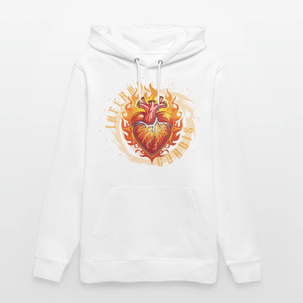 Unisex Bio-Hoodie mit FEUERHERZ PRINT - Weiß