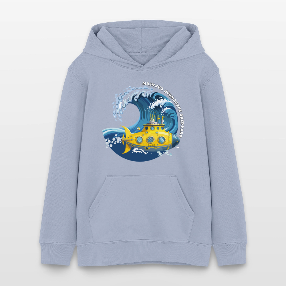 Teens Bio-Hoodie mit MAENJUS SUBMARINE SHIPYARD PRINT - Lavendel-Violett