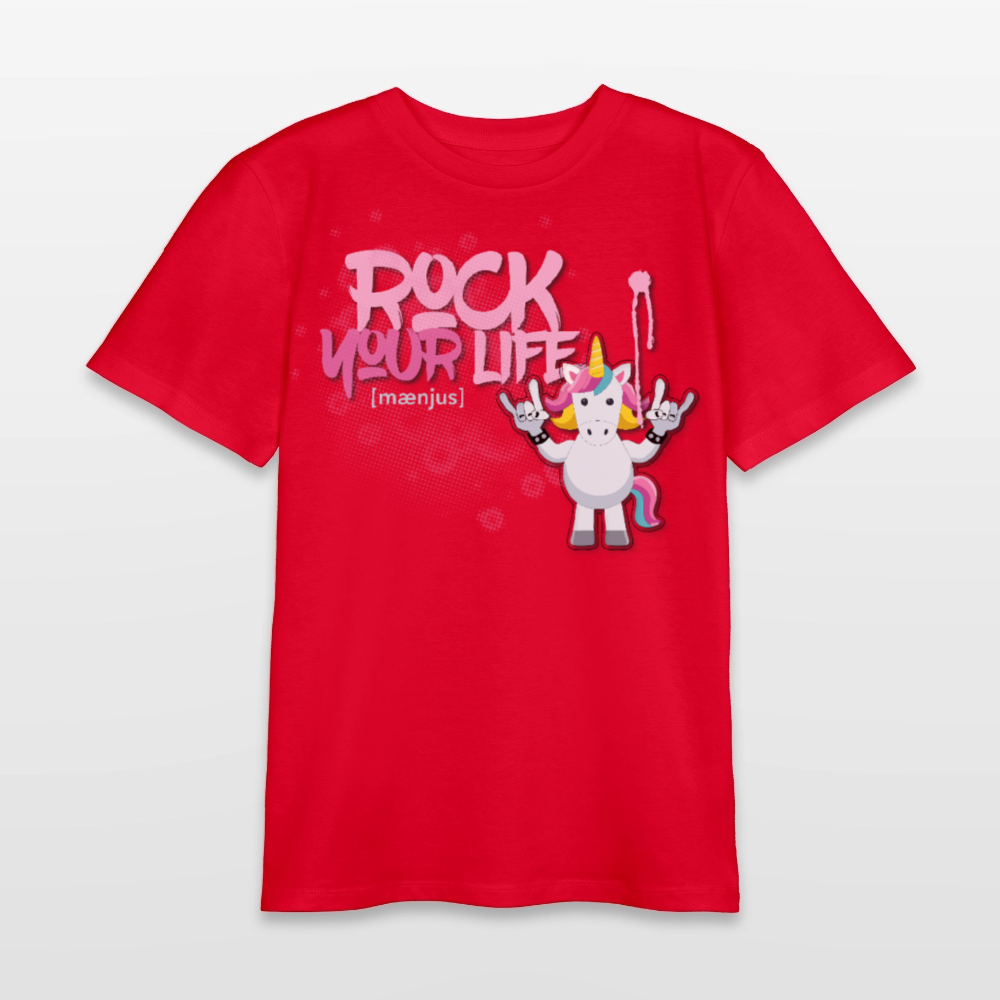 MNJS TEENS Bio T-Shirt mit ROCK YOUR LIFE PRINT - Rot