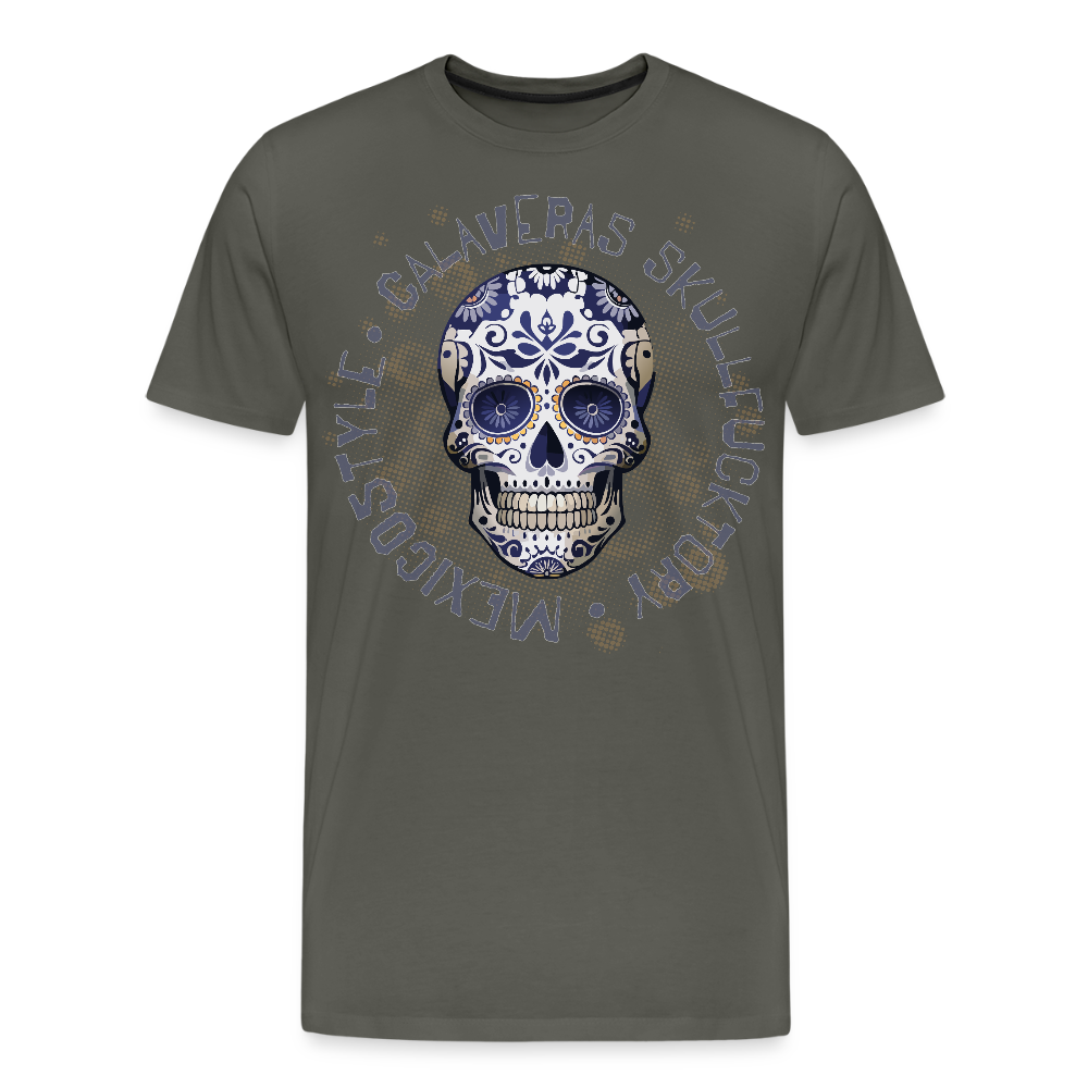 Männer Premium T-Shirt mit CALAVERAS SKULL PRINT - Asphalt
