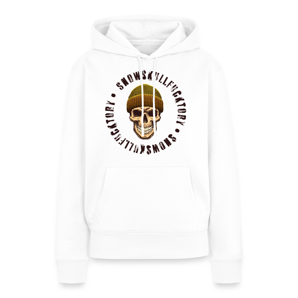 Frauen Premium Hoodie mit SNOWSKULL PRINT - Weiß