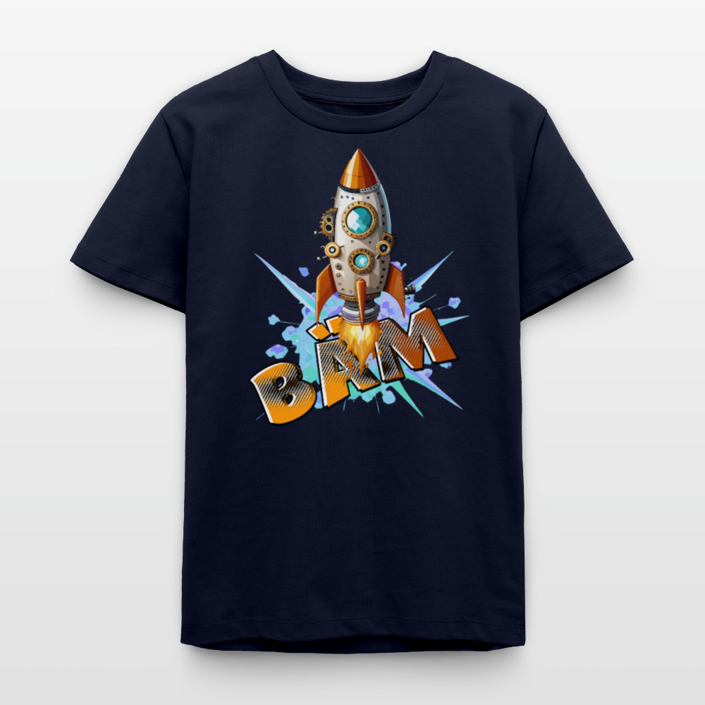 MNJS TEENS Bio T-Shirt mit BÄM PRINT - Navy