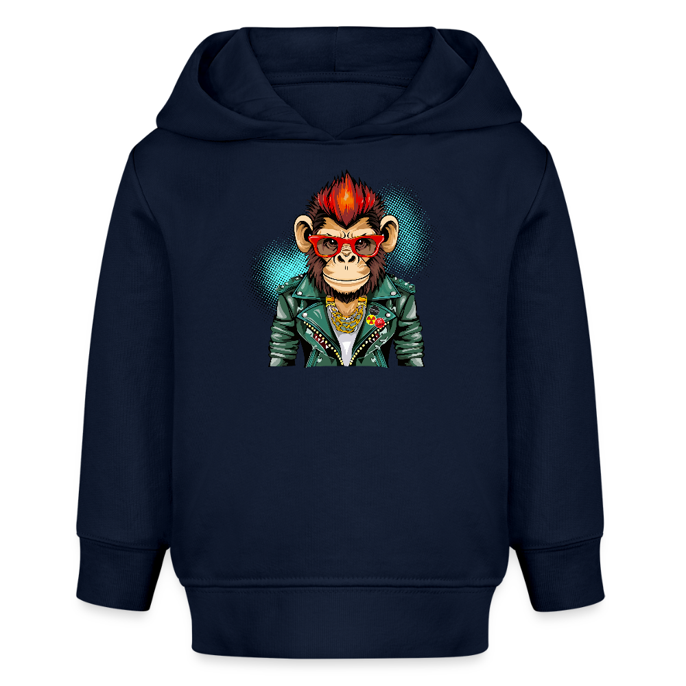 MNJS KIDS Bio Hoodie mit MONKEY PRINT - Navy