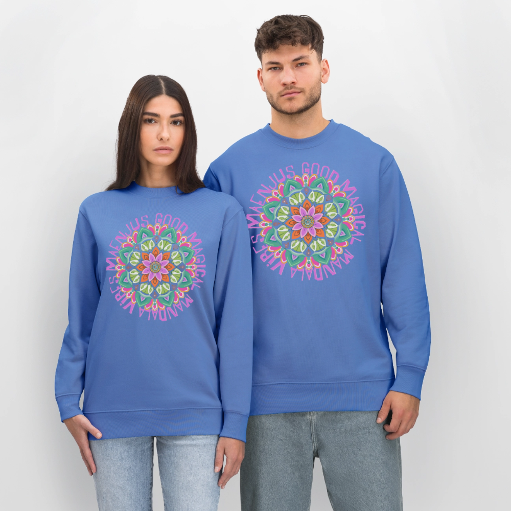 Unisex Bio-Sweatshirt mit MANDALA VIBES PRINT - Blau