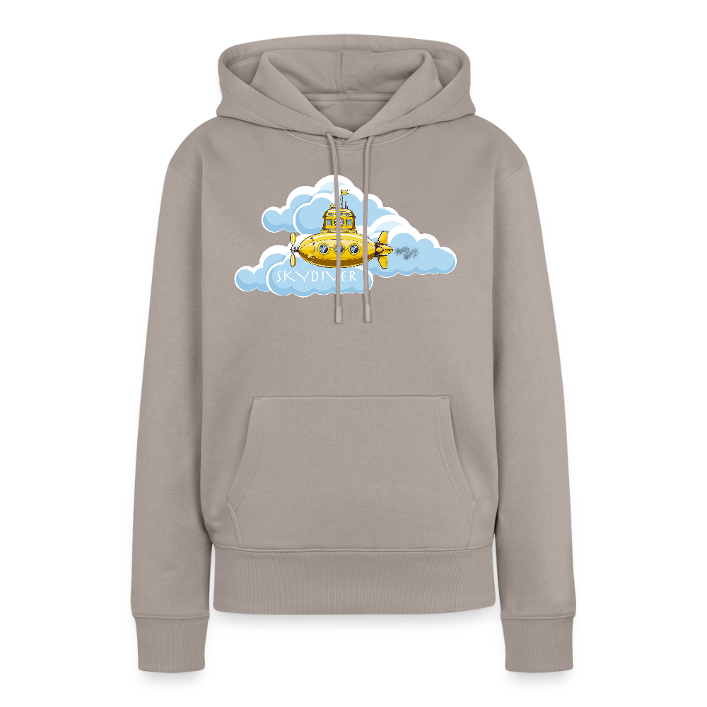Frauen Premium Hoodie mit SKYDIVER PRINT - Taupe