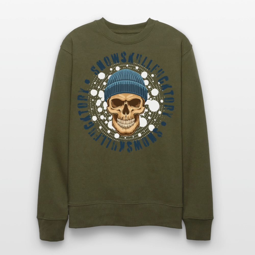 Unisex Bio-Sweatshirt mit SNOWSKULL PRINT - Khaki