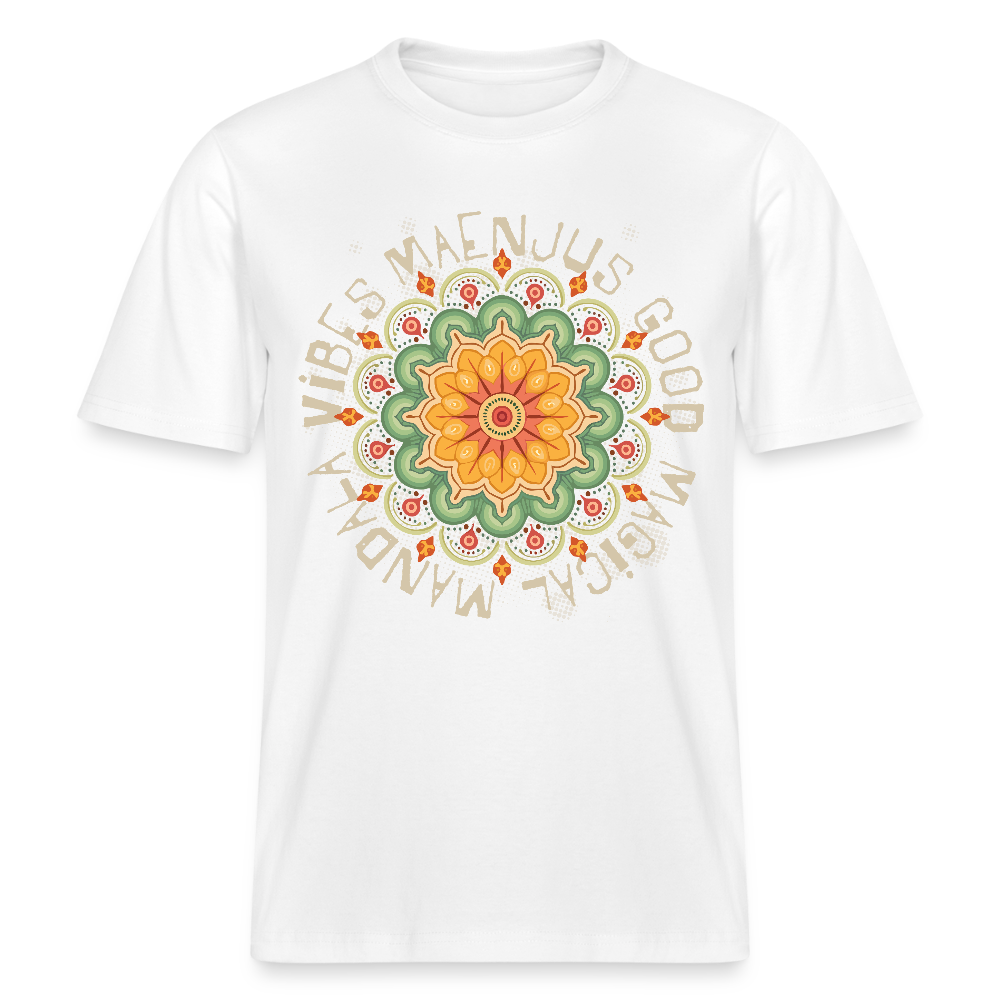 Unisex Bio-T-Shirt mit MANDALA VIBES PRINT - Weiß